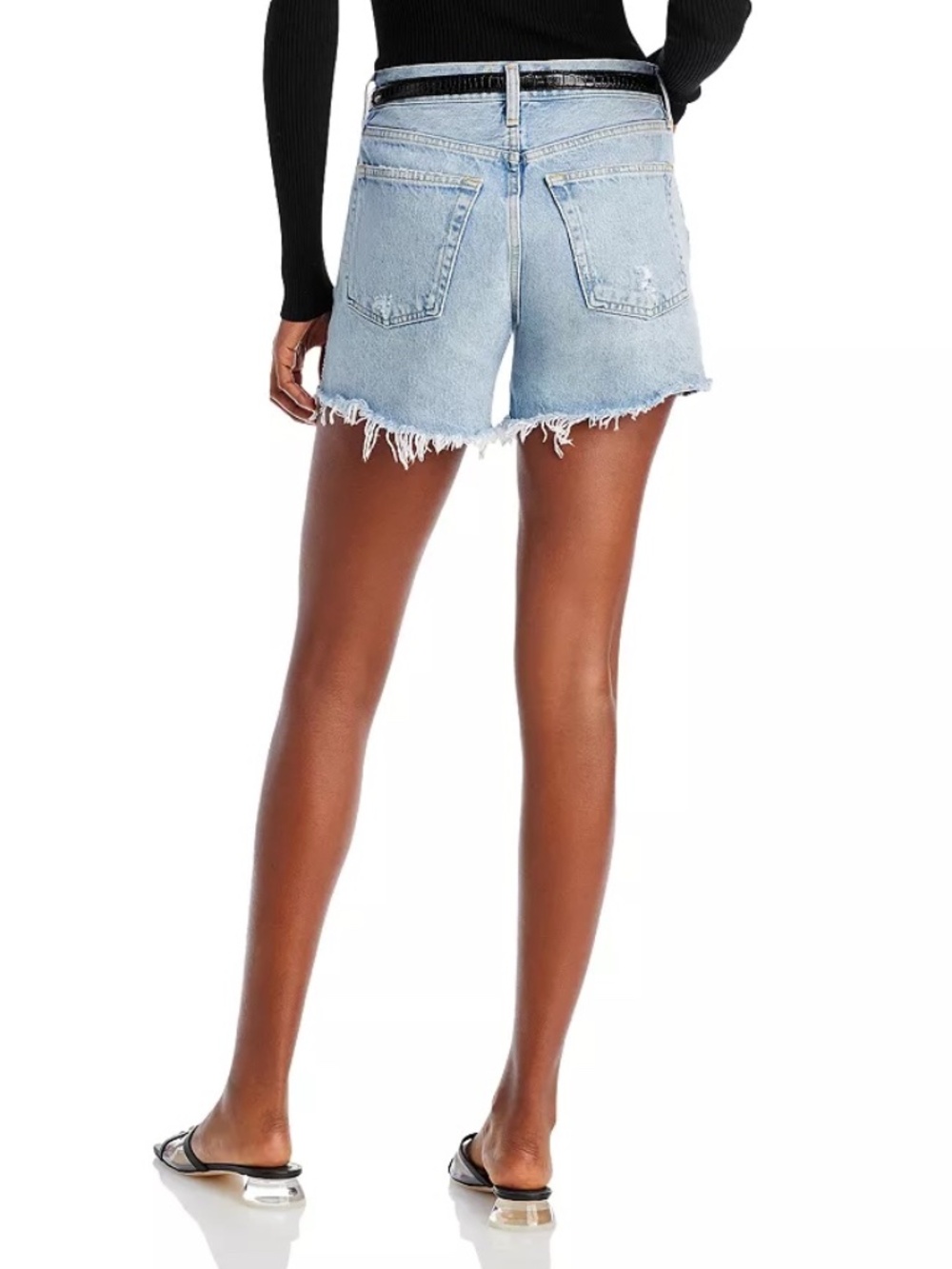 AGOLDE Parker Long Denim Shorts Swapmeet Size 26 - Picture 2 of 11